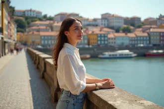 Vue panoramique de Porto avec ses maisons colorées et le fleuve Douro