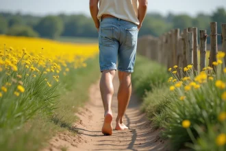 Set de jambes Champ de Fleurs pour acupression et bien-être